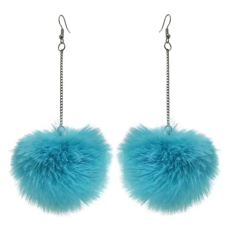 Fluffy Dangle Pom Pom Earrings for Women 3.0 by HitMyNeed