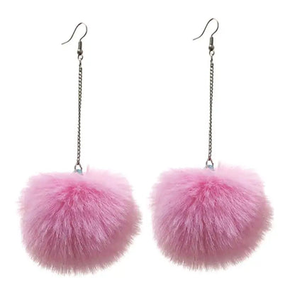 Fluffy Dangle Pom Pom Earrings for Women 5.0 by HitMyNeed