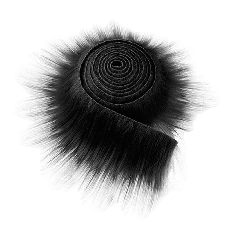 Fluffy Faux Fur Ribbon for Crafts & Decor 1.5m black by HitMyNeed