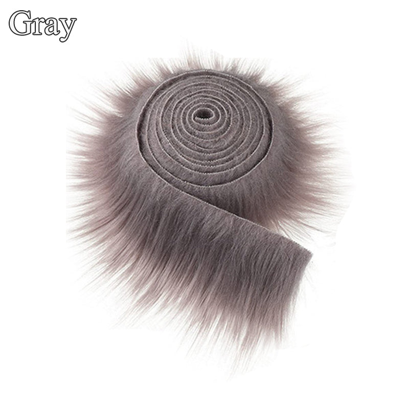 Fluffy Faux Fur Ribbon for Crafts & Decor 1.5m grey by HitMyNeed