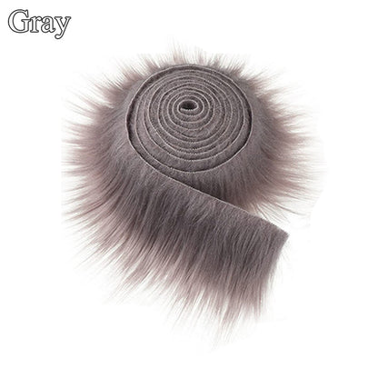 Fluffy Faux Fur Ribbon for Crafts & Decor 1.5m grey by HitMyNeed