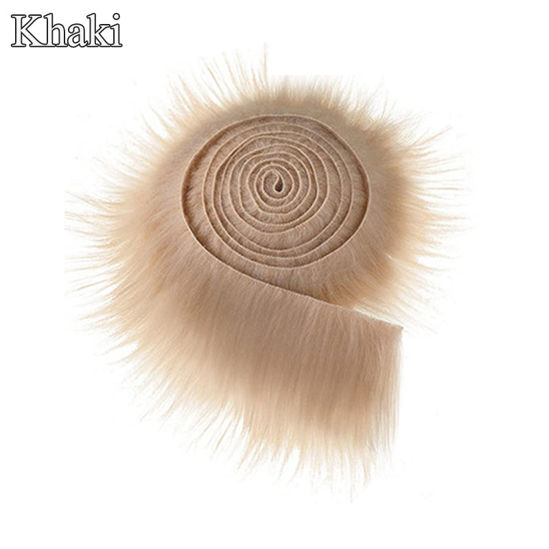 Fluffy Faux Fur Ribbon for Crafts & Decor 1.5m khaki by HitMyNeed