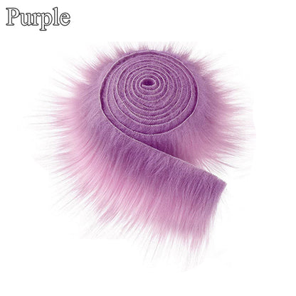 Fluffy Faux Fur Ribbon for Crafts & Decor 1.5m purple by HitMyNeed