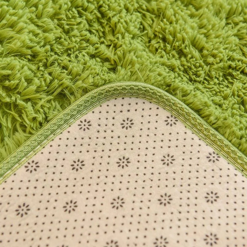 Fluffy Green Shaggy Area Rug for Living Room & Nursery by HitMyNeed