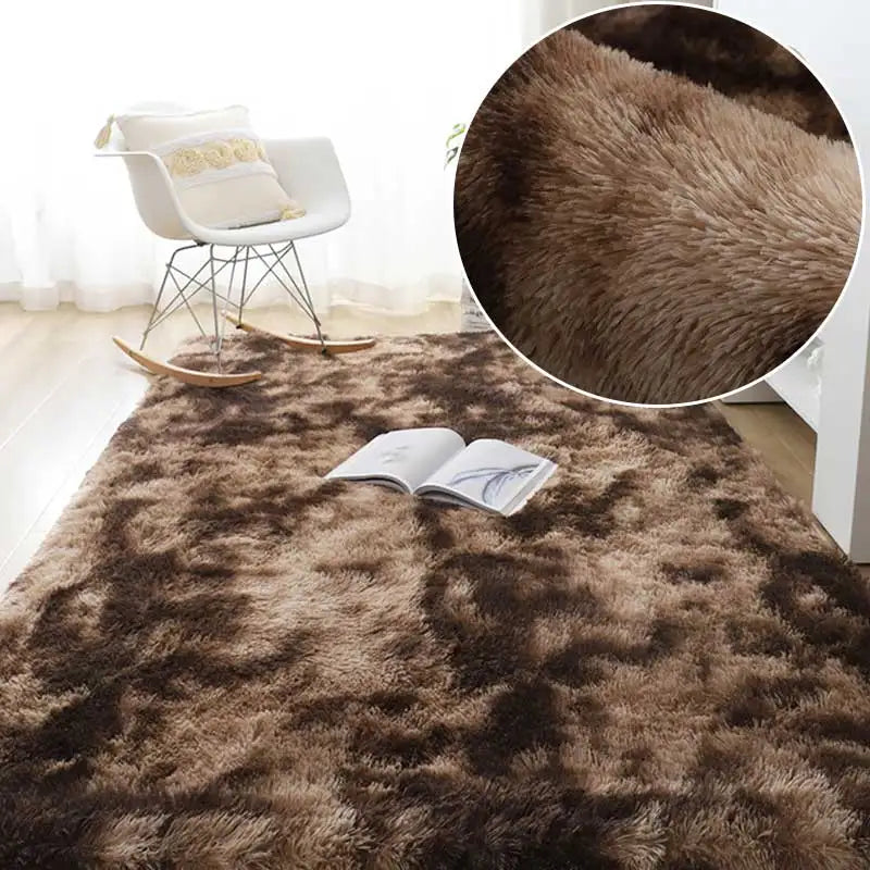 Fluffy Green Shaggy Area Rug for Living Room & Nursery coffe-carpet 160x200cm by HitMyNeed