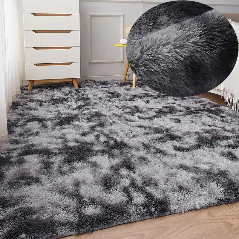 Fluffy Green Shaggy Area Rug for Living Room & Nursery dark-gray-carpet 50x80cm by HitMyNeed