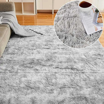 Fluffy Green Shaggy Area Rug for Living Room & Nursery light-gray-carpet 80x200cm by HitMyNeed