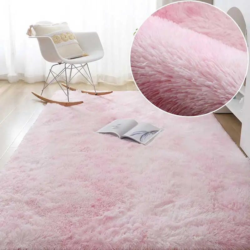 Fluffy Green Shaggy Area Rug for Living Room & Nursery light-pink-carpet 140x200cm by HitMyNeed