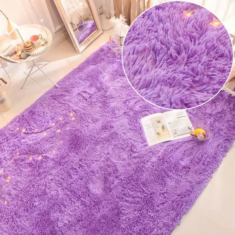Fluffy Green Shaggy Area Rug for Living Room & Nursery light-purple-carpet 80x200cm by HitMyNeed