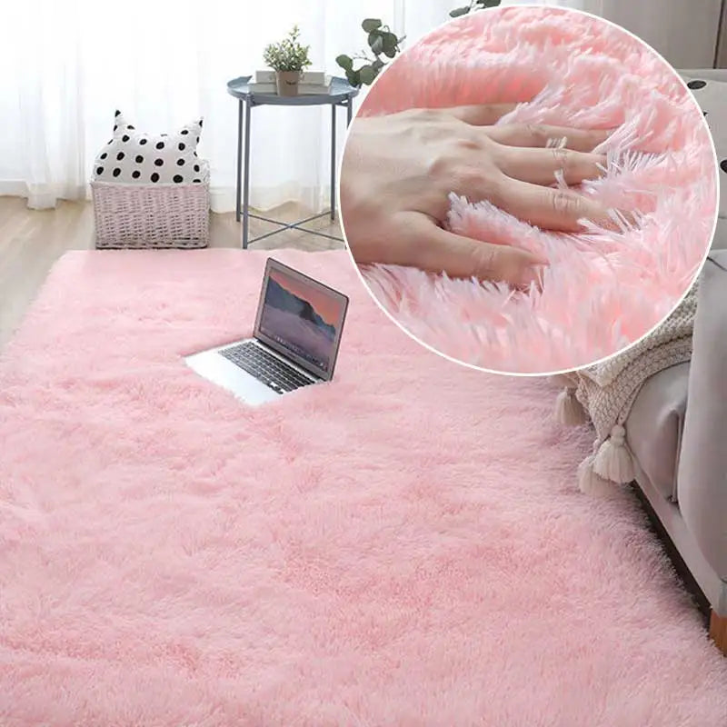 Fluffy Green Shaggy Area Rug for Living Room & Nursery pink-carpet 140x200cm by HitMyNeed