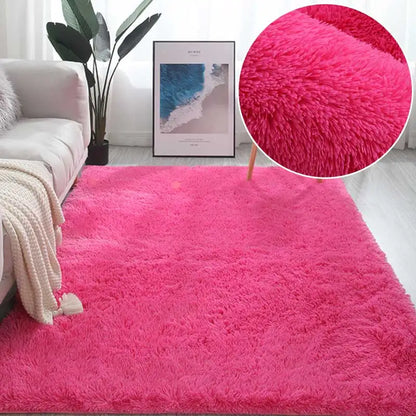 Fluffy Green Shaggy Area Rug for Living Room & Nursery rose-pink-carpet 80x160cm by HitMyNeed