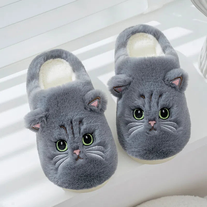 Fluffy Plush Cat House Slippers for Women & Men by HitMyNeed