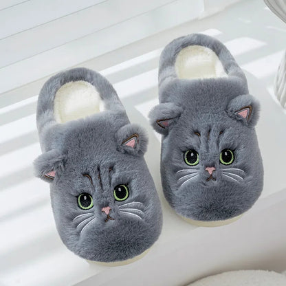 Fluffy Plush Cat House Slippers for Women & Men by HitMyNeed