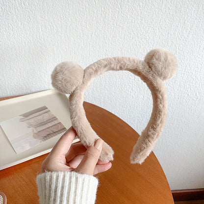 Fluffy Teddy Bear Ears Headband for Kids & Adults khaki by HitMyNeed