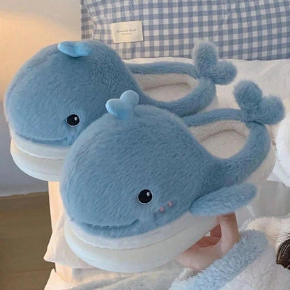 Fluffy Whale Slippers for Women and Men 40-41 by HitMyNeed