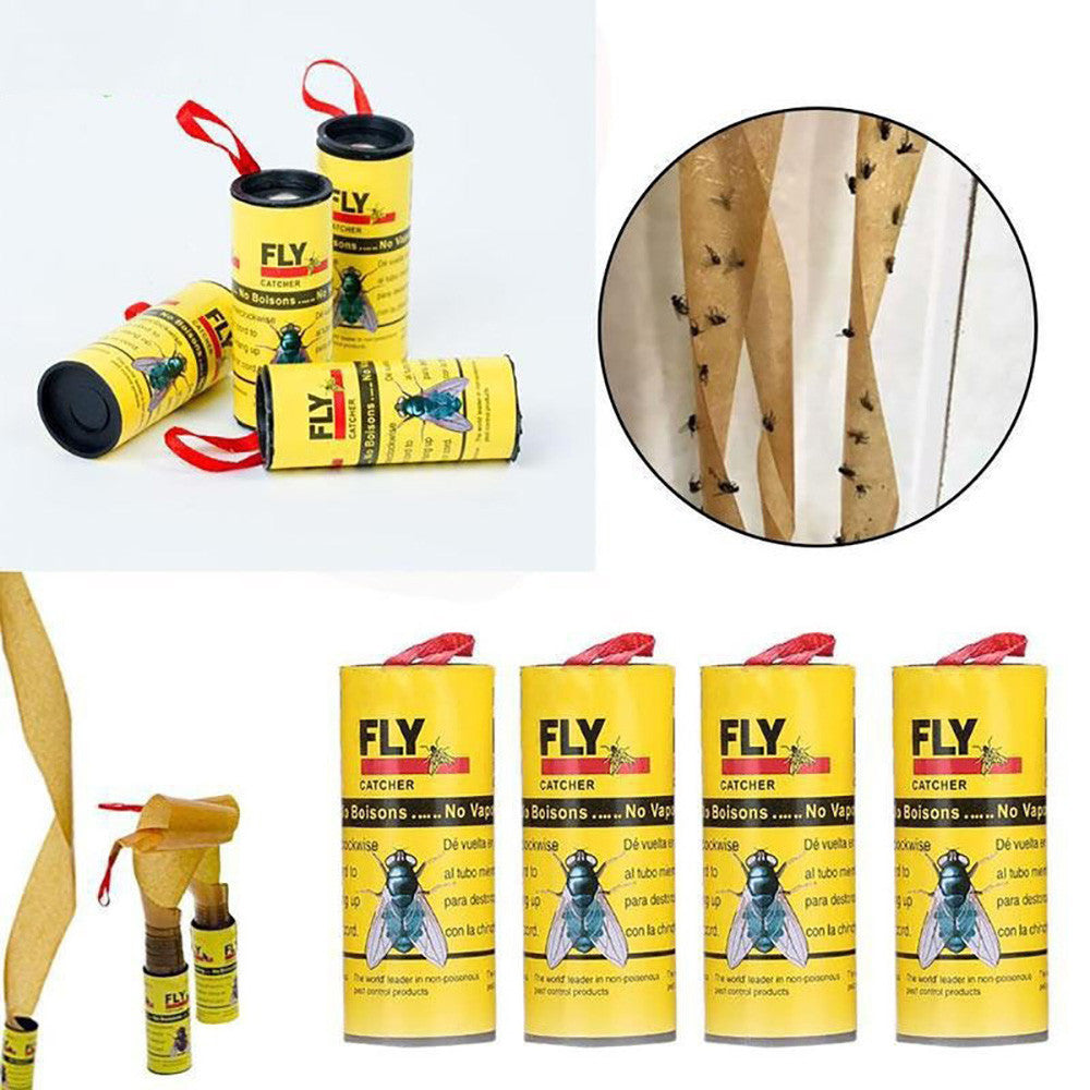 Fly Catcher Sticky Paper Rolls Set of 4 by HitMyNeed