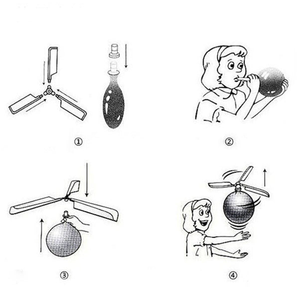 Flying Balloon Helicopter Toy Set for Kids by HitMyNeed