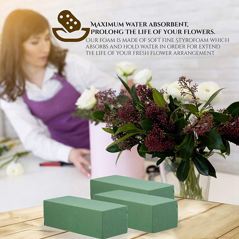 Foam Floral Bricks for Flower Arrangements (6 Pack) by HitMyNeed
