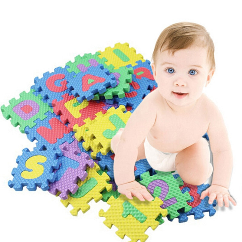 Foam Letter and Number Mini Puzzle Mats (36 pcs) by HitMyNeed