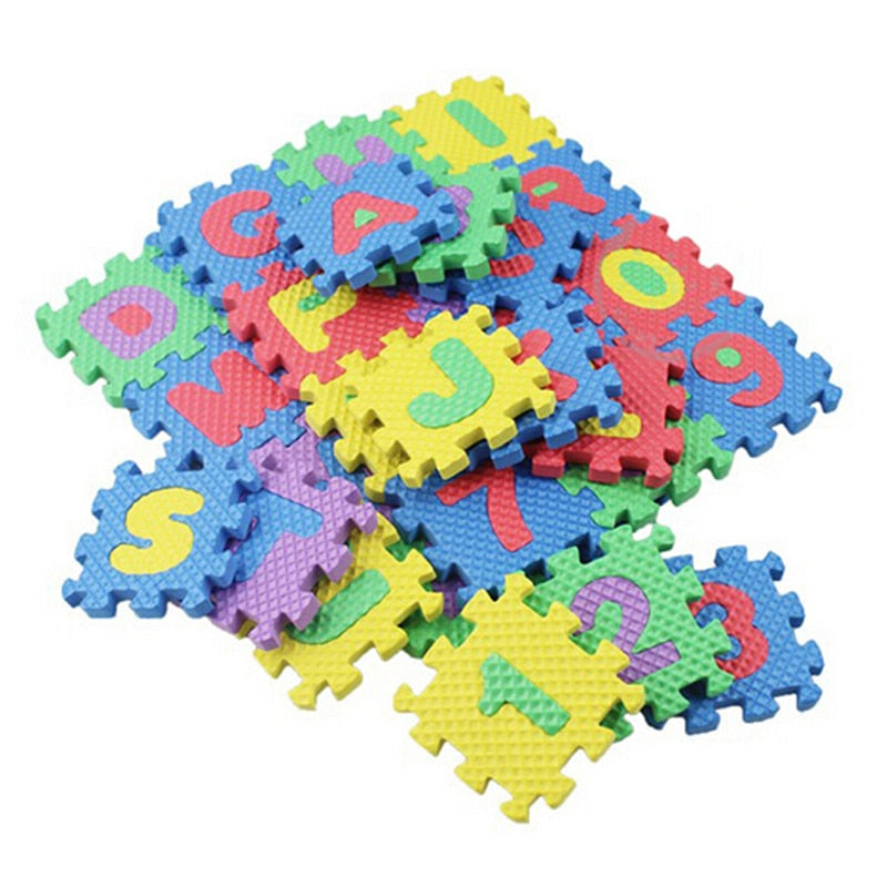 Foam Letter and Number Mini Puzzle Mats (36 pcs) by HitMyNeed