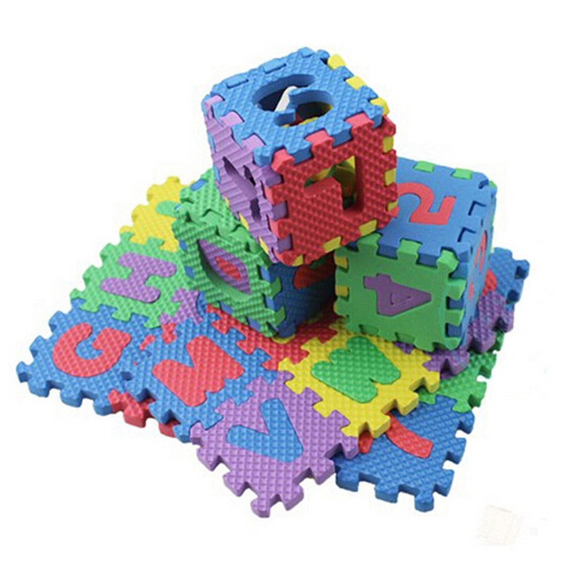 Foam Letter and Number Mini Puzzle Mats (36 pcs) by HitMyNeed