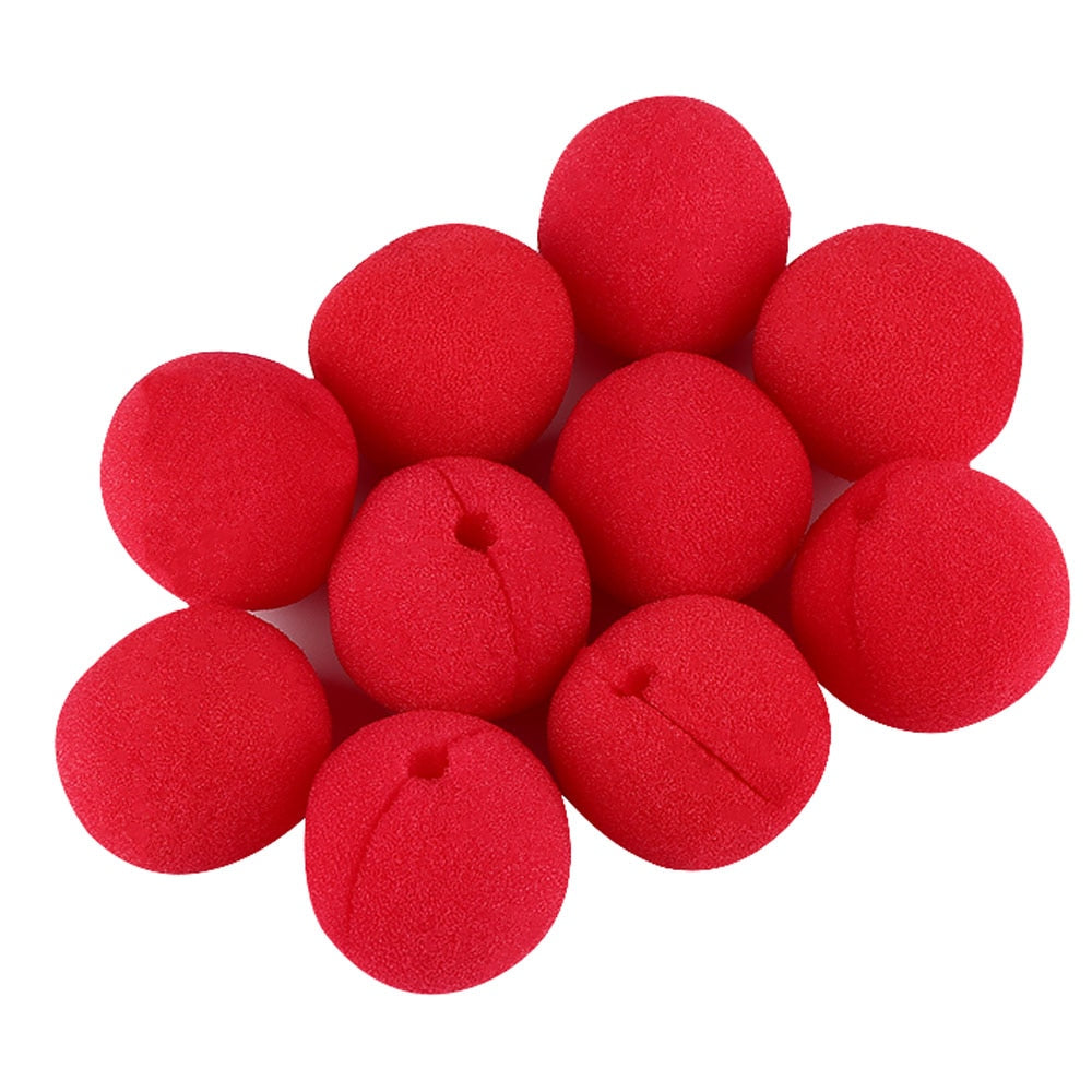 Foam Red Clown Noses Set of 10 by HitMyNeed