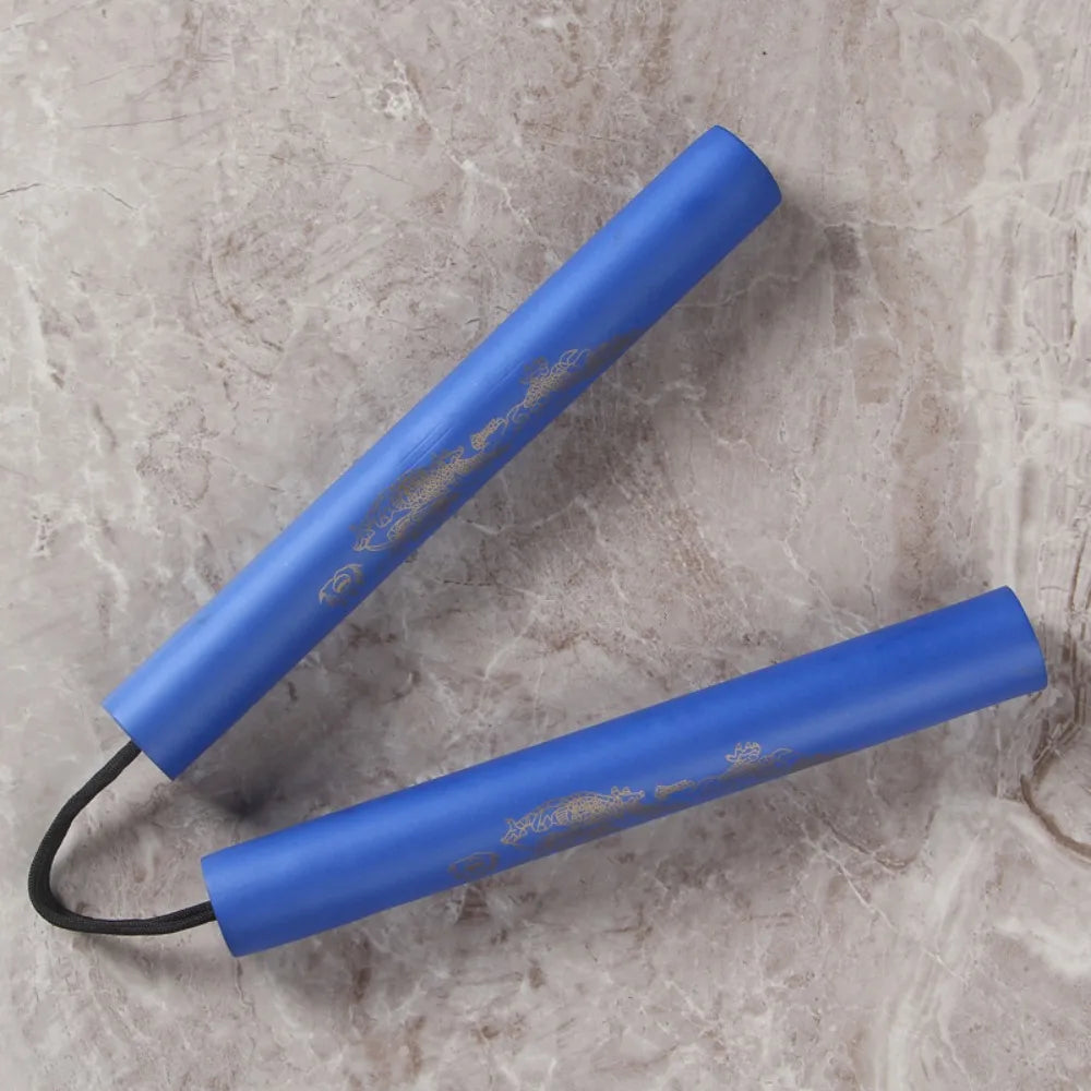 Foam Training Nunchucks for Kids - Rope Chain 25cm blue by HitMyNeed