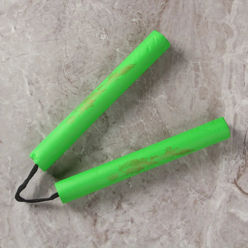 Foam Training Nunchucks for Kids - Rope Chain 25cm green by HitMyNeed