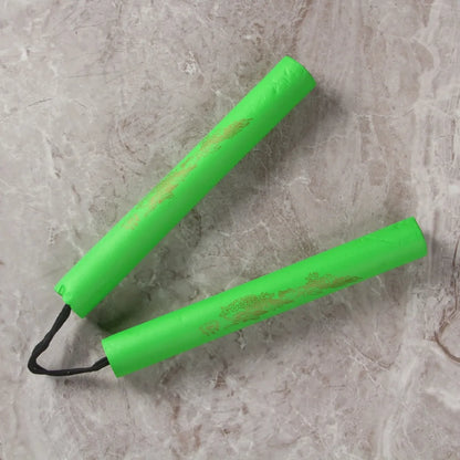 Foam Training Nunchucks for Kids - Rope Chain 25cm green by HitMyNeed