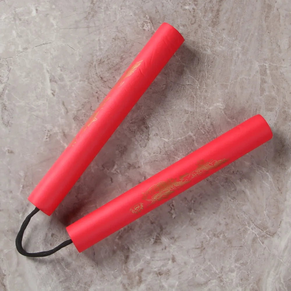 Foam Training Nunchucks for Kids - Rope Chain 25cm red by HitMyNeed