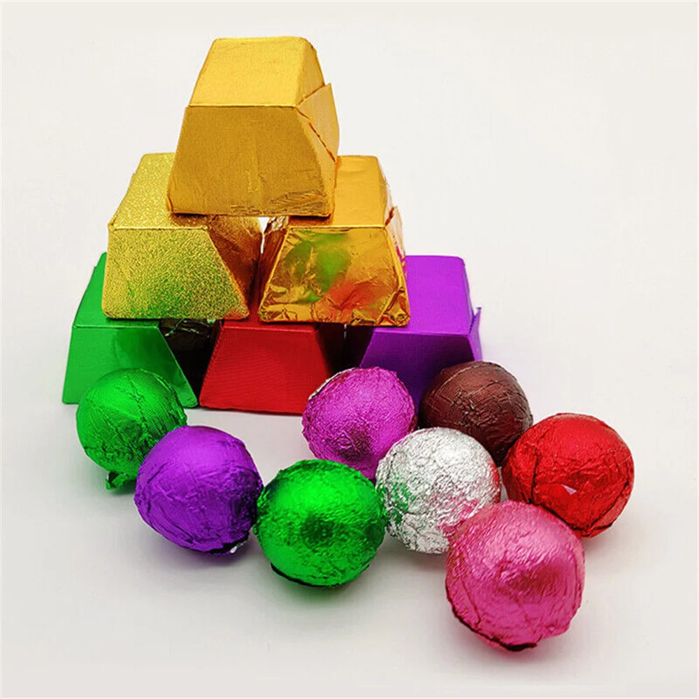 Foil Chocolate Wrappers 8x8cm (100 Pack) by HitMyNeed