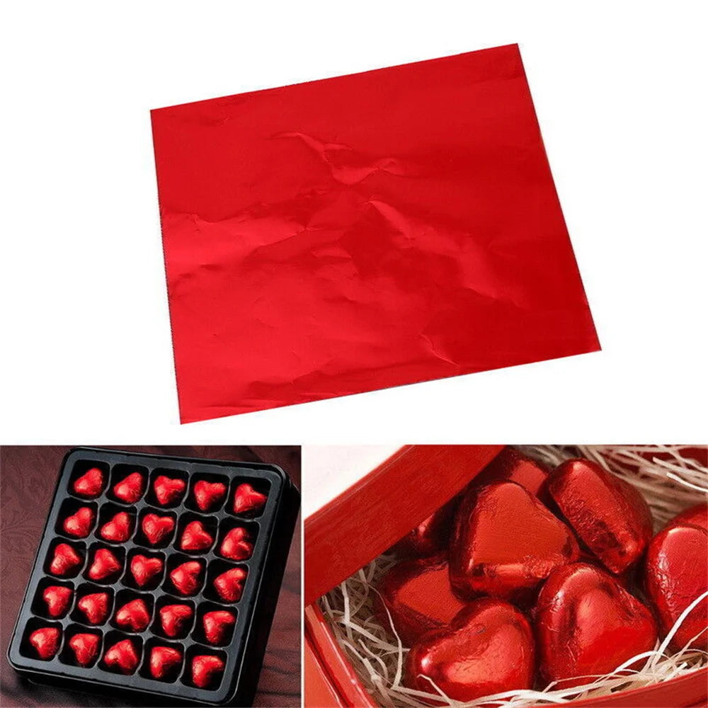 Foil Chocolate Wrappers 8x8cm (100 Pack) by HitMyNeed