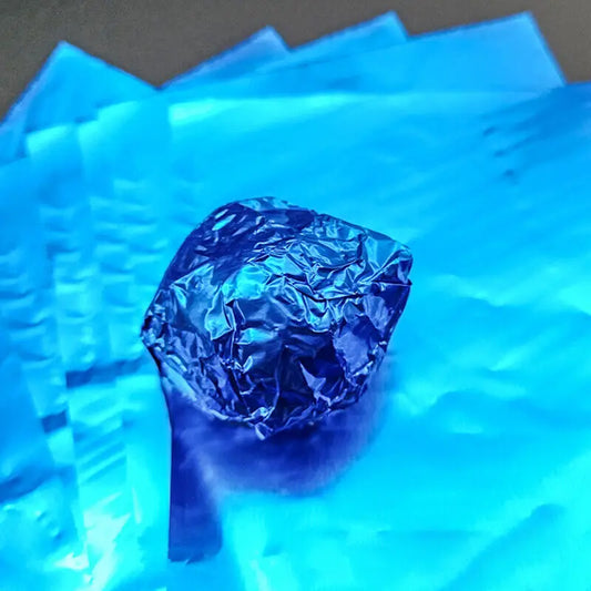 Foil Chocolate Wrappers 8x8cm (100 Pack) blue by HitMyNeed