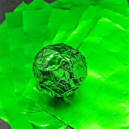 Foil Chocolate Wrappers 8x8cm (100 Pack) green by HitMyNeed