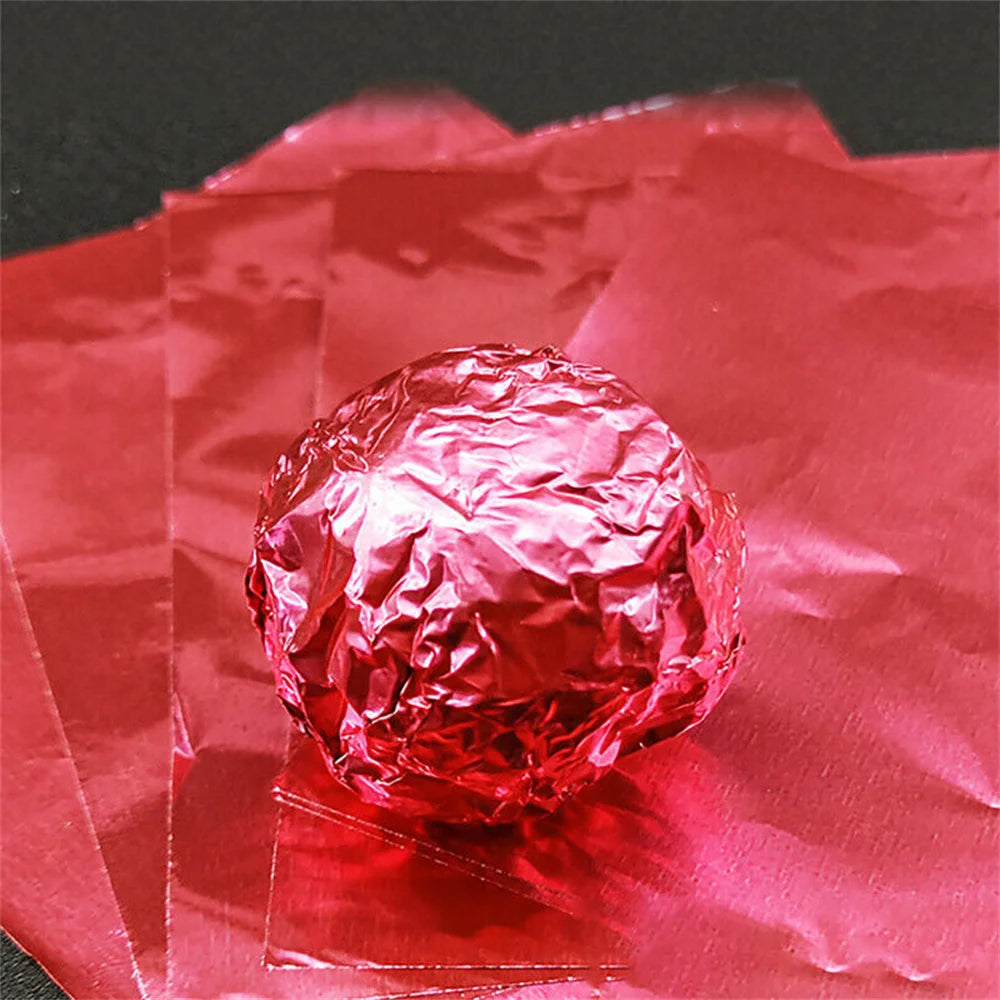 Foil Chocolate Wrappers 8x8cm (100 Pack) pink by HitMyNeed