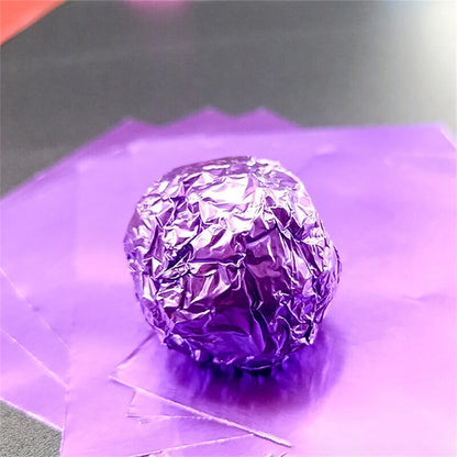 Foil Chocolate Wrappers 8x8cm (100 Pack) purple by HitMyNeed