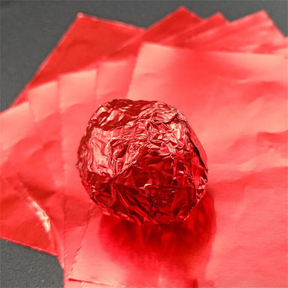 Foil Chocolate Wrappers 8x8cm (100 Pack) red by HitMyNeed