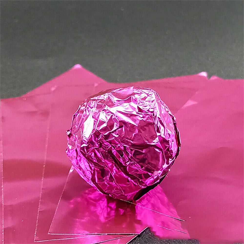 Foil Chocolate Wrappers 8x8cm (100 Pack) rose-red by HitMyNeed