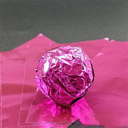 Foil Chocolate Wrappers 8x8cm (100 Pack) rose-red by HitMyNeed