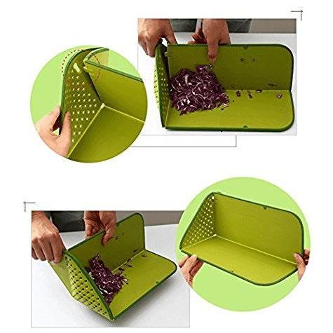 Foldable 4-in-1 Plastic Cutting Board & Colander by HitMyNeed