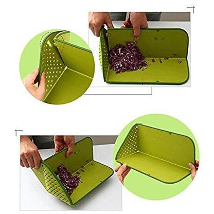 Foldable 4-in-1 Plastic Cutting Board & Colander by HitMyNeed