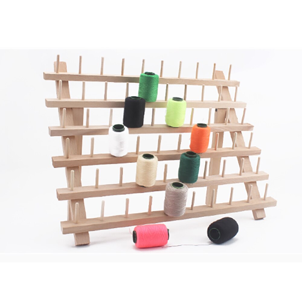 Foldable 60 Slot Wooden Thread Spool Rack by HitMyNeed