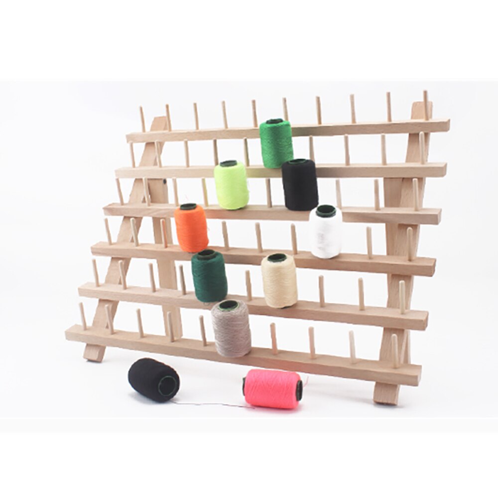 Foldable 60 Slot Wooden Thread Spool Rack by HitMyNeed