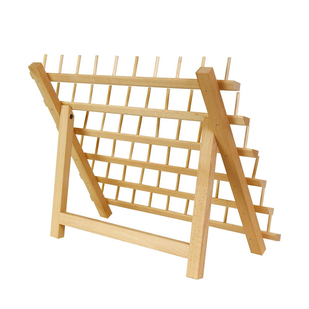 Foldable 60 Slot Wooden Thread Spool Rack by HitMyNeed