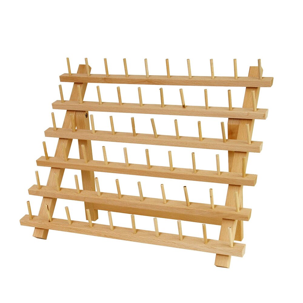 Foldable 60 Slot Wooden Thread Spool Rack by HitMyNeed