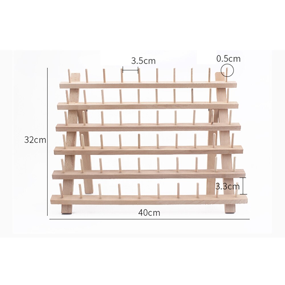 Foldable 60 Slot Wooden Thread Spool Rack by HitMyNeed