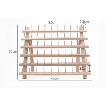 Foldable 60 Slot Wooden Thread Spool Rack by HitMyNeed