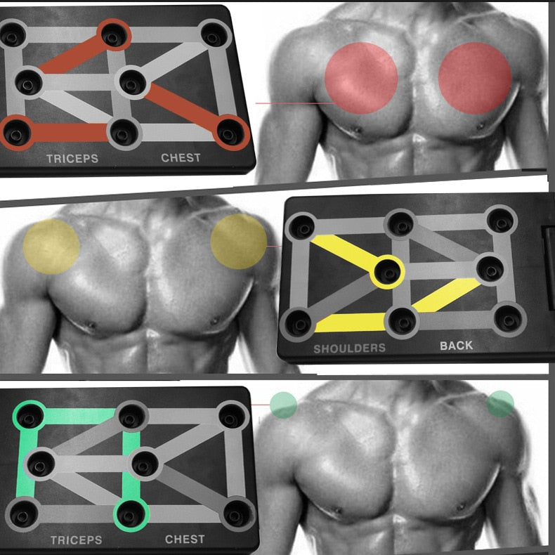 Foldable 9-in-1 Color Coded Push Up Board Stand by HitMyNeed