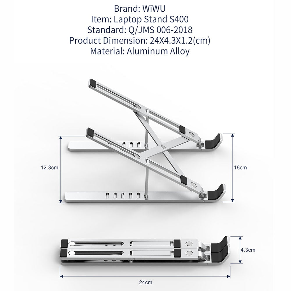 Foldable Adjustable Aluminum Laptop Stand 10-17" by HitMyNeed