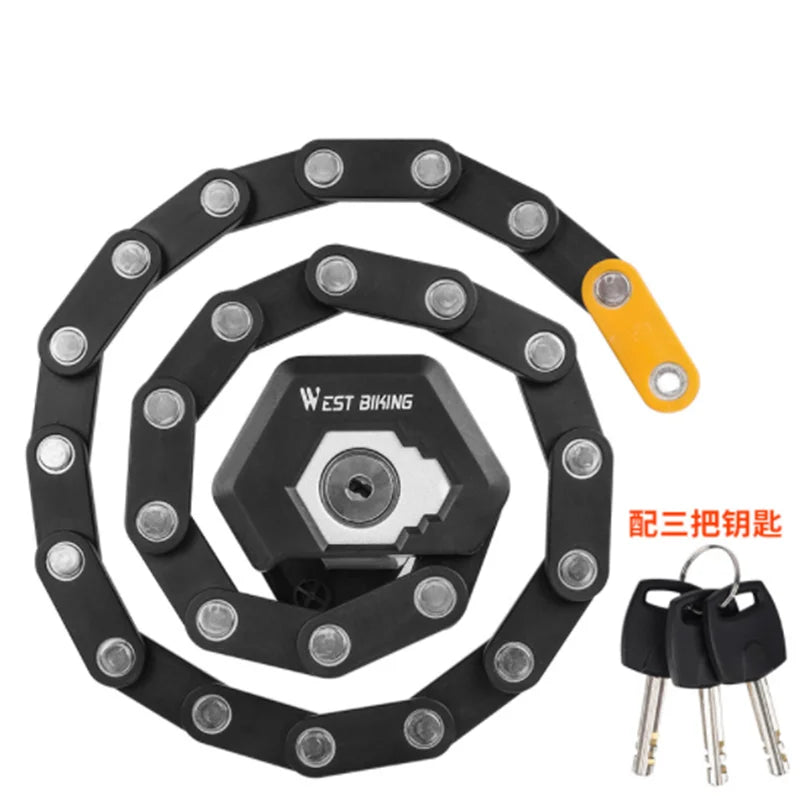 Foldable Alloy Bike Lock with Mount & 3 Keys by HitMyNeed